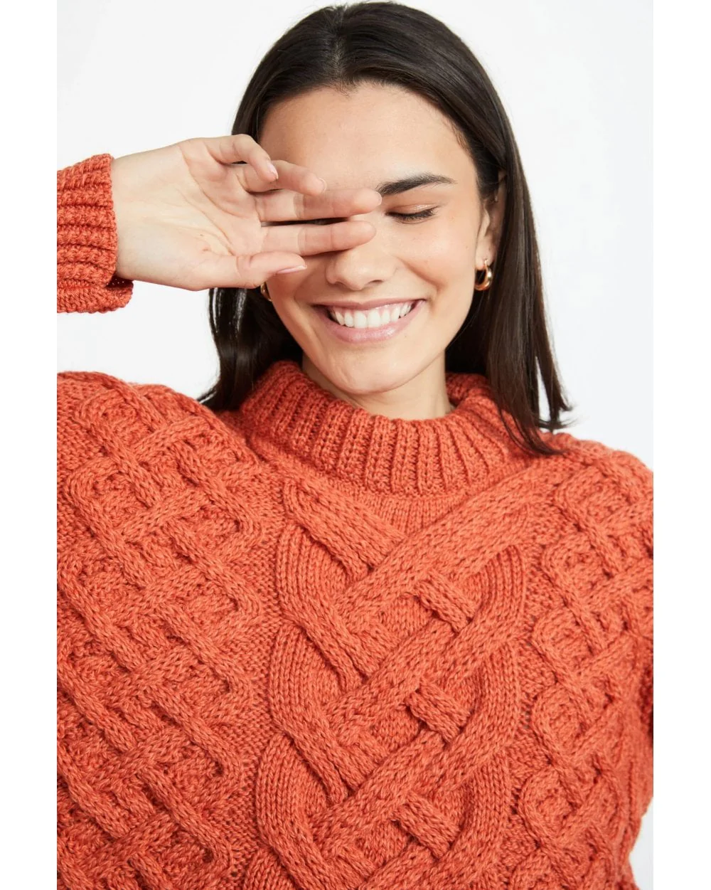 Dingle Ladies Aran Trellis Sweater - Image 6